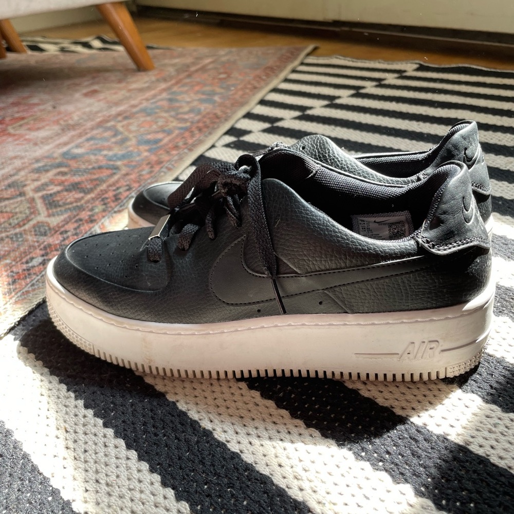 Nike Black Air Force Ones - Size 10 Woman’s / Size 8 Mens